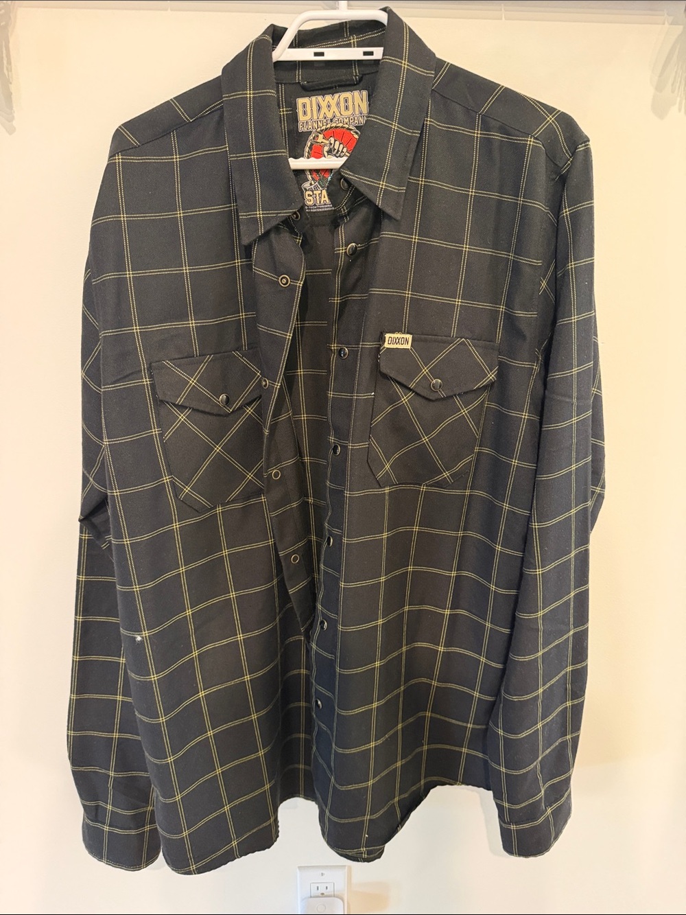 DIXXON Black Button-down “Stay Gold” Flannel